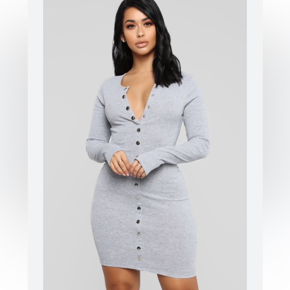 Fashion Nova gray mini dress